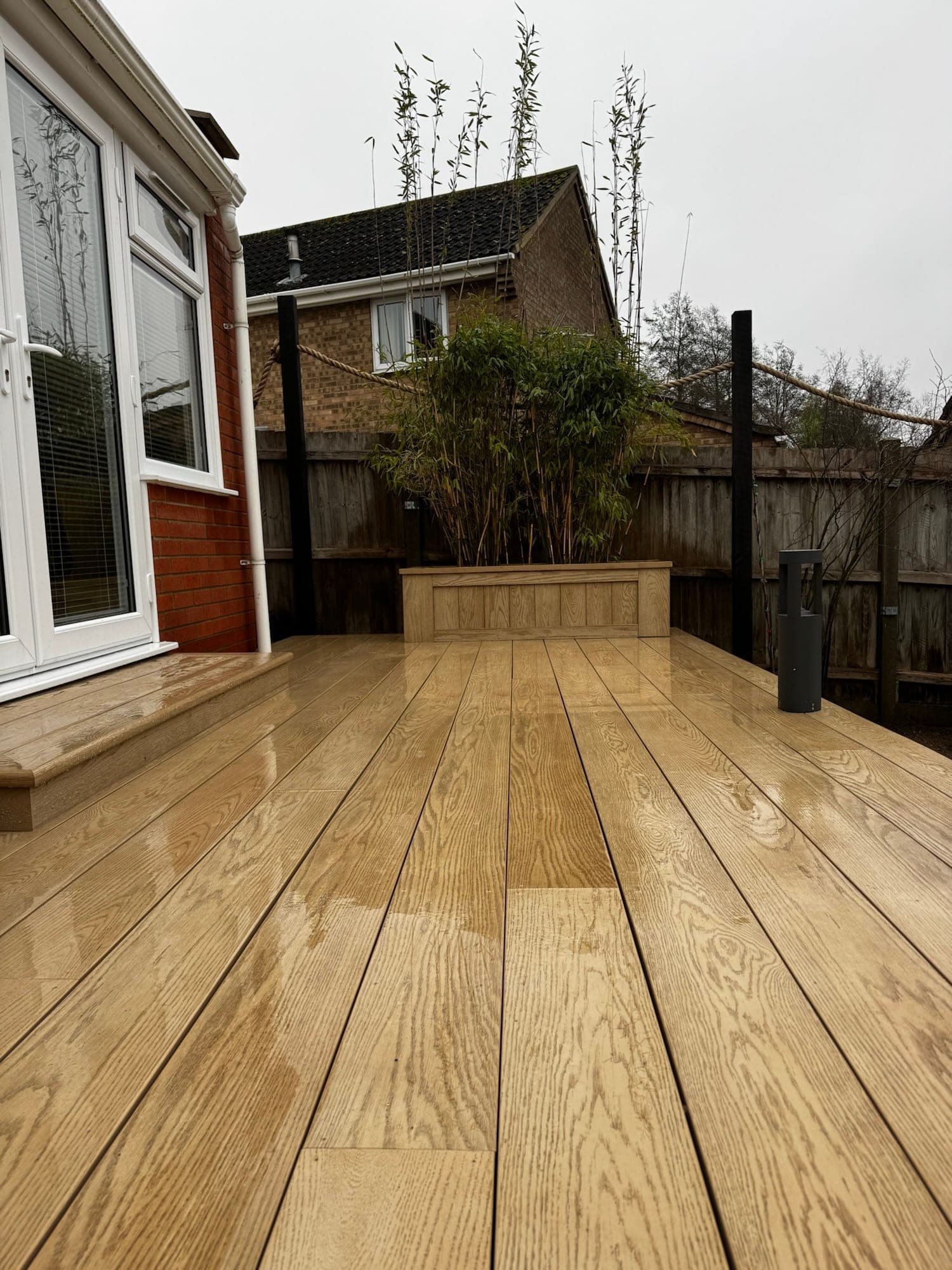 Deck steps and garden levels