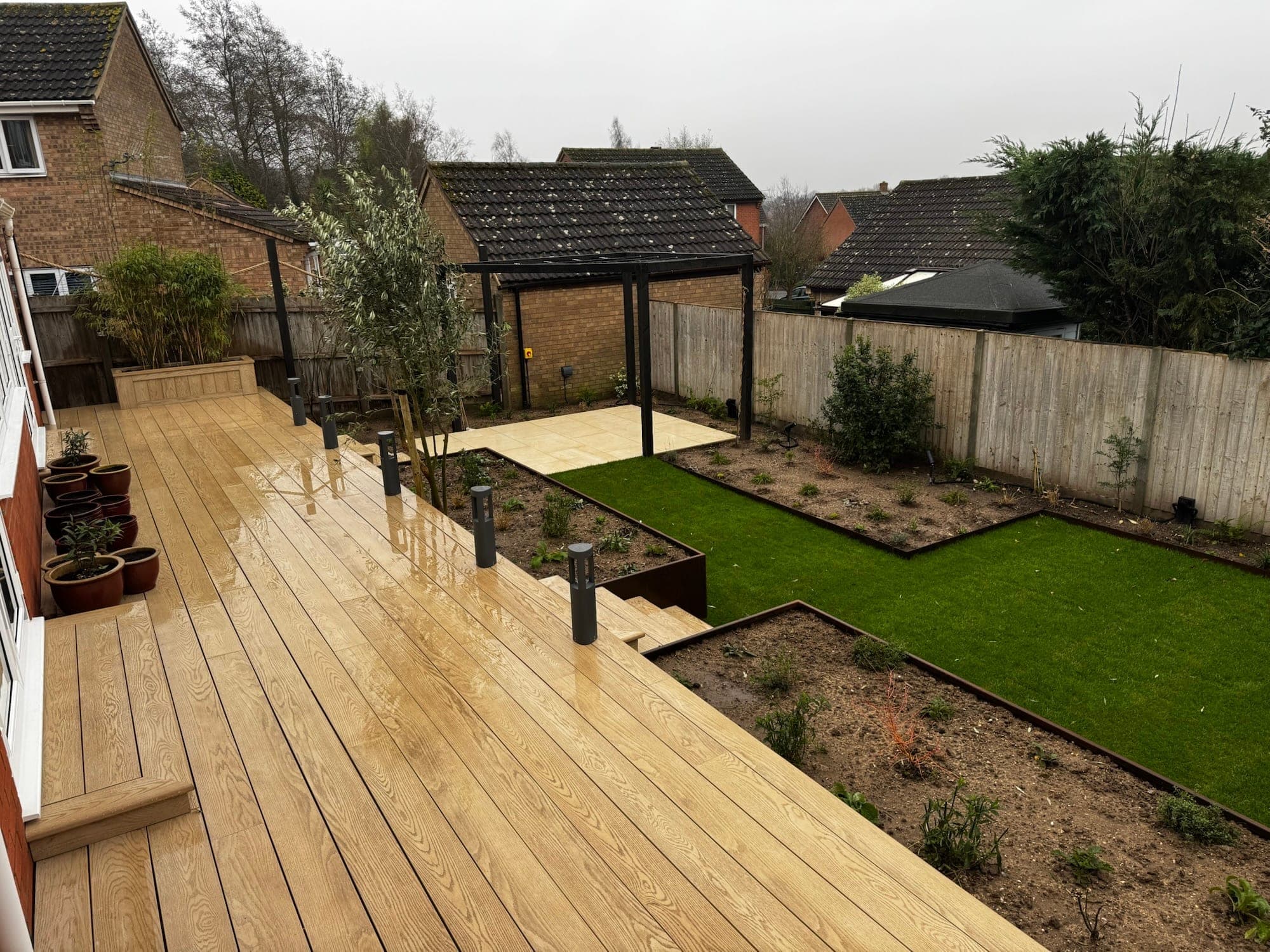 Contemporary garden design Bowthorpe Norwich