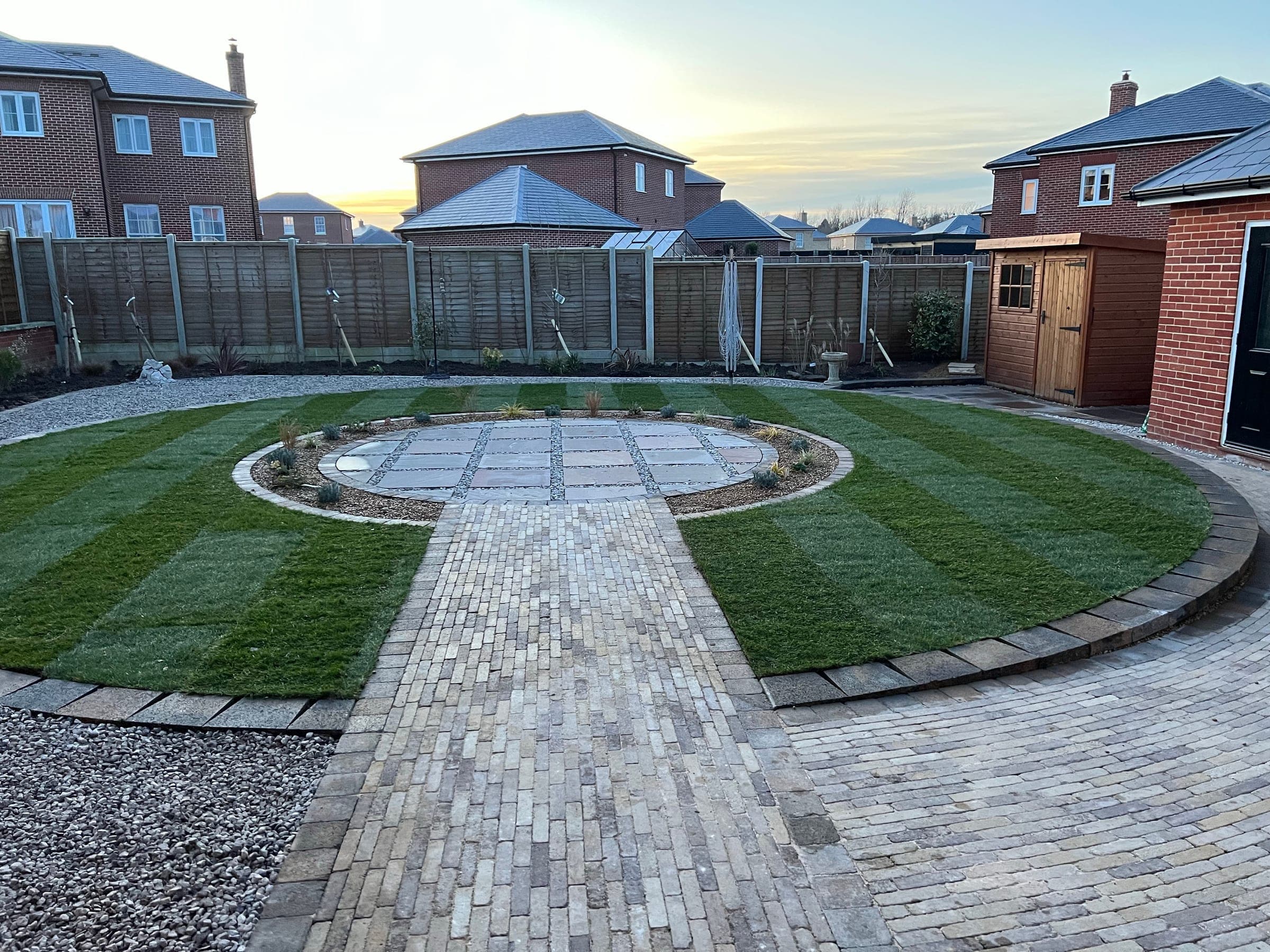 Circular Pavestone garden layout Loddon
