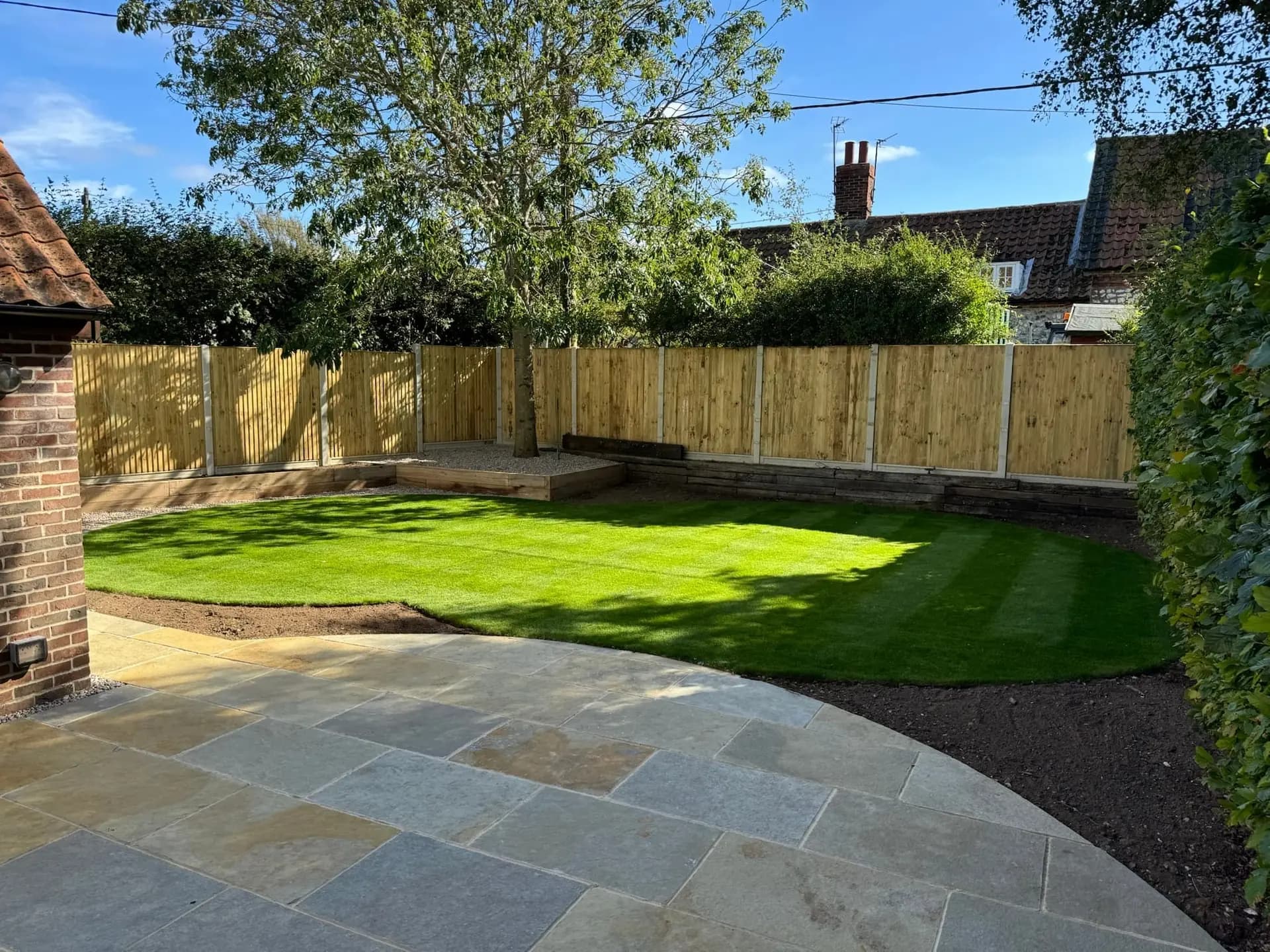 Yellow limestone and garden design Burnham Market